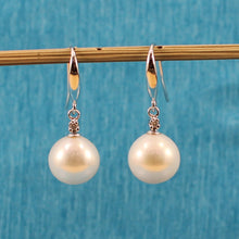 Load image into Gallery viewer, 1002925-14k-Gold-Diamond-White-Cultured-Pearl-Hook-Earrings