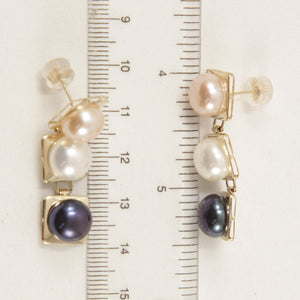 1003393-14k-Yellow-Gold-9.5-10mm-Peach-White-Black-Pearl-Dangle-Earrings