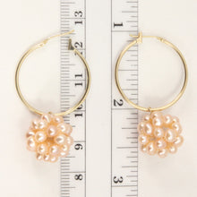 Load image into Gallery viewer, 1003592-14k-Yellow-Gold-Hoop-White-Cultured-Pearl-Ball-Hoop-Earrings