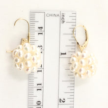 Load image into Gallery viewer, 1004030-14k-Yellow-Gold-White-Cultured-Pearl-Ball-Dangle-Leverback-Earrings