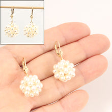 Load image into Gallery viewer, 1004030-14k-Yellow-Gold-White-Cultured-Pearl-Ball-Dangle-Leverback-Earrings