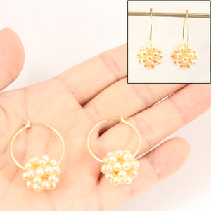 1004592-14k-Yellow-Gold-Hoop-Pink-Cultured-Pearl-Ball-Hoop-Earrings