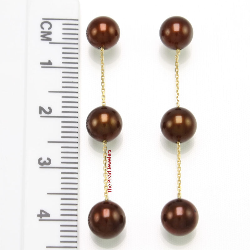 1005033-14k-Yellow-Gold-Tin-Cup-Style-Dangle-Chocolate-Pearl-Stud-Earrings