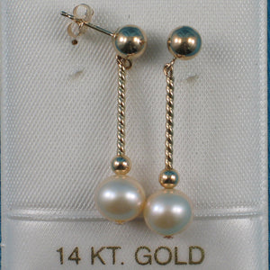 1006002-14k-Gold-Ball-Twist-Tube-Tin-Cup-Peach-Pearl-Earrings