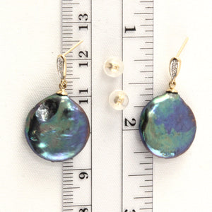 1010561-14k-Yellow-Gold-Diamonds-Peacock-Coin-Pearl-Dangle-Stud-Earrings