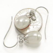 Load image into Gallery viewer, 1010635-14k-White-Gold-Fish-Hook-Claw-AAA-White-Pearl-Dangle-Earrings