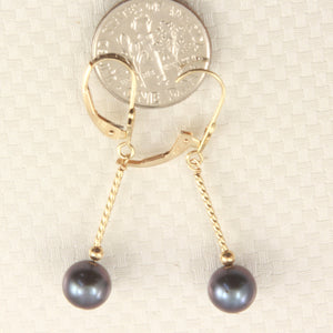 1015001-14k-Gold-Leverback-Twist-Tube-Black-Pearl-Dangle-Earrings