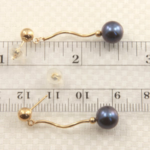 1025341-14k-Yellow-Gold-Spiral-Tube-Black-Cultured-Pearl-Dangle-Earrings