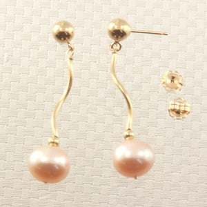1025342-14k-Yellow-Gold-Spiral-Tube-Pink-Cultured-Pearl-Dangle-Earrings