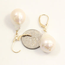 Load image into Gallery viewer, 1050020G-14k-Gold-Leverback-Baroque-White-Pearls-Dangle-Earrings