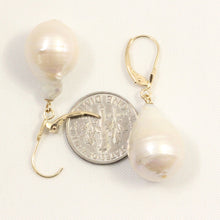 Load image into Gallery viewer, 1050023B-14k-Gold-Leverback-Baroque-White-Pearls-Dangle-Earrings