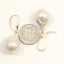 Load image into Gallery viewer, 1050023B-14k-Gold-Leverback-Baroque-White-Pearls-Dangle-Earrings