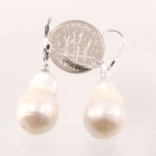 Load image into Gallery viewer, 1050026-14k-Gold-Leverback-Baroque-White-Pearls-Dangle-Earrings