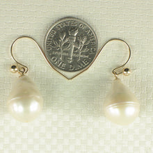 Load image into Gallery viewer, 1050634B-14k-Yellow-Gold-Fish-Hook-Baroque-White-Pearls-Dangle-Earrings