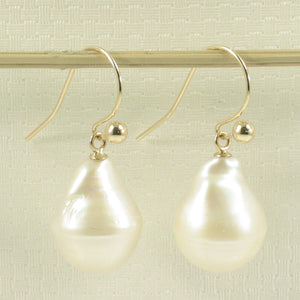 1050634B-14k-Yellow-Gold-Fish-Hook-Baroque-White-Pearls-Dangle-Earrings