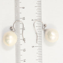 Load image into Gallery viewer, 1050635-14k-White-Gold-Fish-Hook-Baroque-White-Pearls-Dangle-Earrings