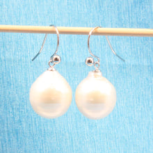 Load image into Gallery viewer, 1050635-14k-White-Gold-Fish-Hook-Baroque-White-Pearls-Dangle-Earrings