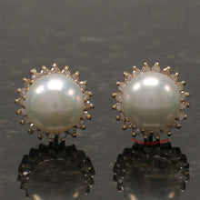 Load image into Gallery viewer, 1089990-14k-Yellow-Gold-Diamond-AAA-White-Cultured-Pearl-Stud-Earrings