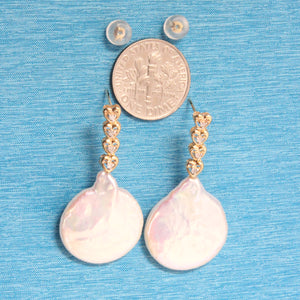 1098110-14k-Yellow-Gold-White-Coin-Pearl-Diamonds-Dangle-Earrings