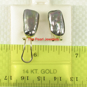 1098401-14k-Yellow-Gold-Omega-Clip- Black-Genuine-Biwa-Pearl-Earrings