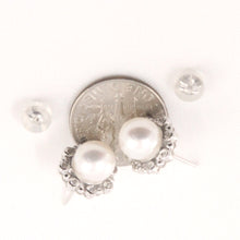 Load image into Gallery viewer, 1098655-14k-White-Gold-Diamond-AAA-White-Cultured-Pearl-Stud-Earrings