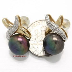 1099301-14k-Yellow-Gold-Diamond-Black-Genuine-Cultured-Pearl-Stud-Earrings