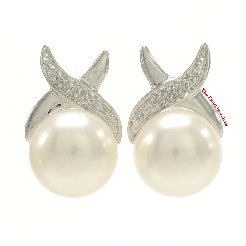 1099305-14k-White-Gold-Diamond-Genuine-White-Cultured-Pearl-Stud-Earrings