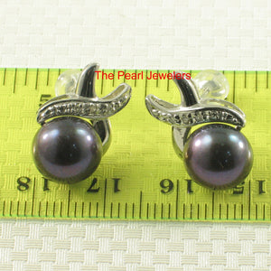 1099306-14k-White-Gold-Diamond-Black-Genuine-Cultured-Pearl-Stud-Earrings