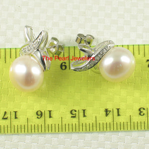 1099307-14k-White-Gold-Diamond-Genuine-Peach-Cultured-Pearl-Stud-Earrings