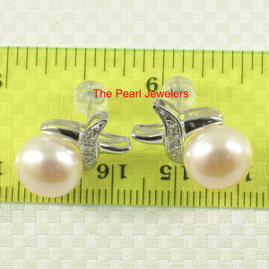 1099307-14k-White-Gold-Diamond-Genuine-Peach-Cultured-Pearl-Stud-Earrings
