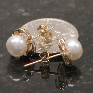 1099700-14k-Yellow-Gold-Encircle-Genuine-White-Cultured-Pearl-Stud-Earrings
