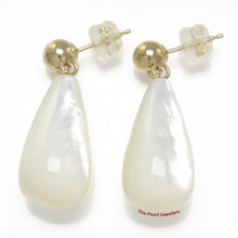Load image into Gallery viewer, 1100360-Raindrop-White-Mother-of-Pearl-14k-Yellow-Gold-Ball-Dangle-Earrings