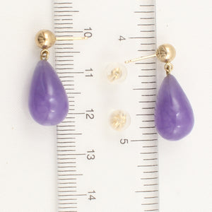 1100362-14k-Yellow-Gold-Ball-Dangle-Raindrop-Lavender-Jade-Earrings