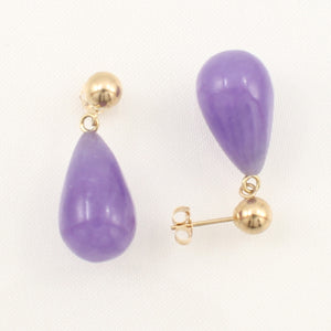 1100362-14k-Yellow-Gold-Ball-Dangle-Raindrop-Lavender-Jade-Earrings