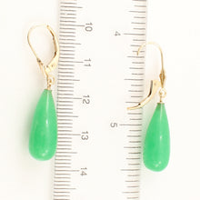 Load image into Gallery viewer, 1101243-Green-Jade-Drop-Leverback-Earrings-14K-Yellow-Gold