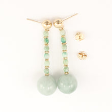 Load image into Gallery viewer, 1101323-Jadeite-14K-Yellow-Gold-Dangling-Earrings
