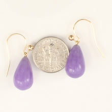 Load image into Gallery viewer, 1101632-14K-Yellow-Gold-Lavender-Jade-Dangling-Earrings