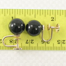 Load image into Gallery viewer, 1101721-14k-Yellow-Gold-Non-Pierced-French-Screw-Back-Black-Onyx-Earrings