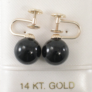 1101721-14k-Yellow-Gold-Non-Pierced-French-Screw-Back-Black-Onyx-Earrings