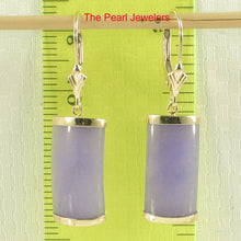 Load image into Gallery viewer, 1102022-14k-Yellow-Gold-Leverback-Curved-Lavender-Jade-Dangle-Earrings