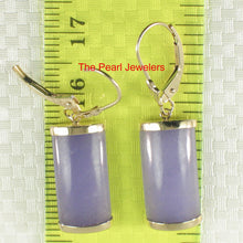 Load image into Gallery viewer, 1102022-14k-Yellow-Gold-Leverback-Curved-Lavender-Jade-Dangle-Earrings