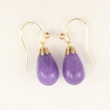 Load image into Gallery viewer, 1102632-14K-Yellow-Gold-Lavender-Jade-Dangling-Earrings