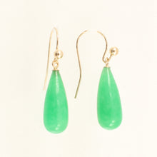Load image into Gallery viewer, 1103233-Green-Jade-14K-Yellow-Gold-Hook-Earrings