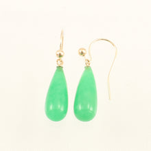 Load image into Gallery viewer, 1103233-Green-Jade-14K-Yellow-Gold-Hook-Earrings