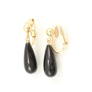 1103331-Raindrop-Black-Onyx-Non-Pierced-Clip-Earrings