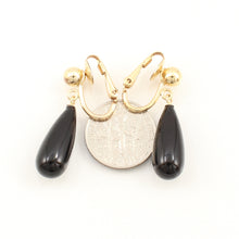 Load image into Gallery viewer, 1103331-Raindrop-Black-Onyx-Non-Pierced-Clip-Earrings