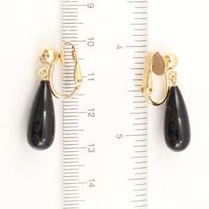 1103331-Raindrop-Black-Onyx-Non-Pierced-Clip-Earrings
