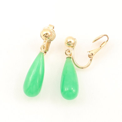 1103333-Pear-Drop-Green-Jade-Non-Pierced-Clip-Earrings