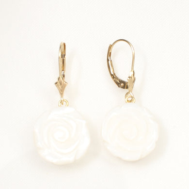 1110460-Rose-Shaped-Mother-of-Pearl-14K-Yellow-Gold-Leverback-Earrings