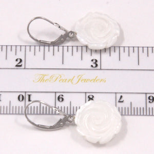 1110465-Rose-Shaped-Mother-of-Pearl-14K-White-Gold-Leverback-Earrings